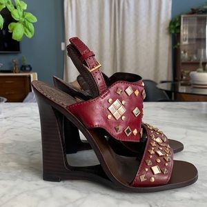 Tory Burch beaded leather open heeled sandals